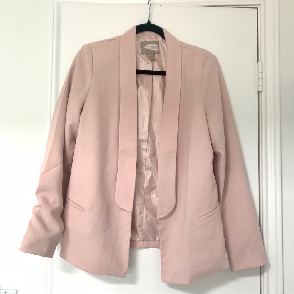 Blush pink buttonless blazer - NWOT (size M)
